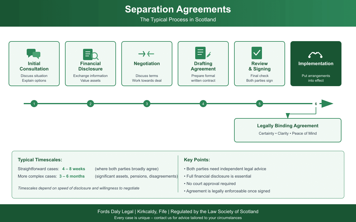 Typical timeline for a separation agreement in Scotland
