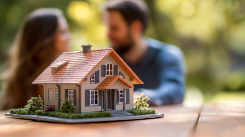 Couple discussing property ownership changes and title transfer options